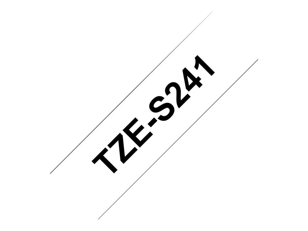 Schriftbandkassette Brother 18mm weiß/schwarz TZES241