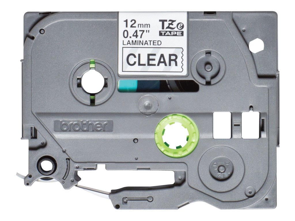 Schriftband Brother 12mmx4m farblos/schwarz TZe-131S