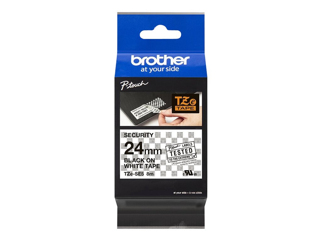 Schriftbandkassette Brother 24mm weiß/schwarz    TZe-SE5