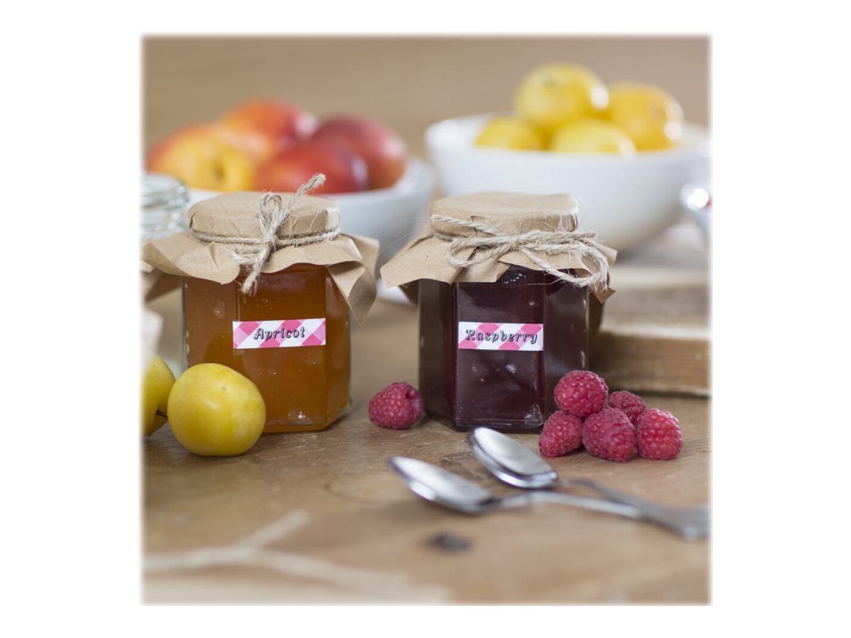 Schriftbandkassette Brother 12mmx4m rot kariert/schwarz