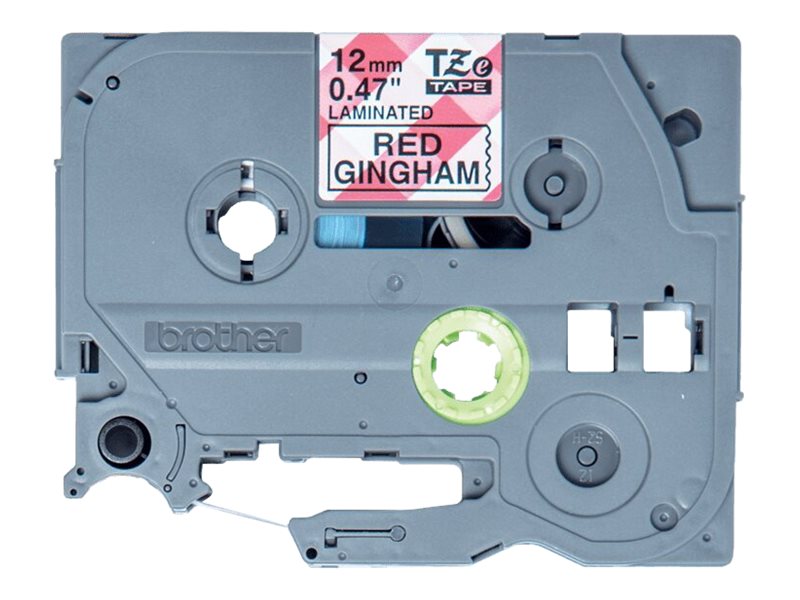 Schriftbandkassette Brother 12mmx4m rot kariert/schwarz