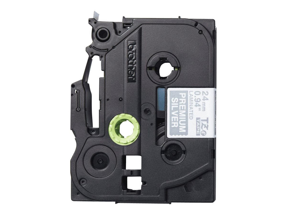 Schriftbandkassette Brother 24mmx8m premium silver/weiß