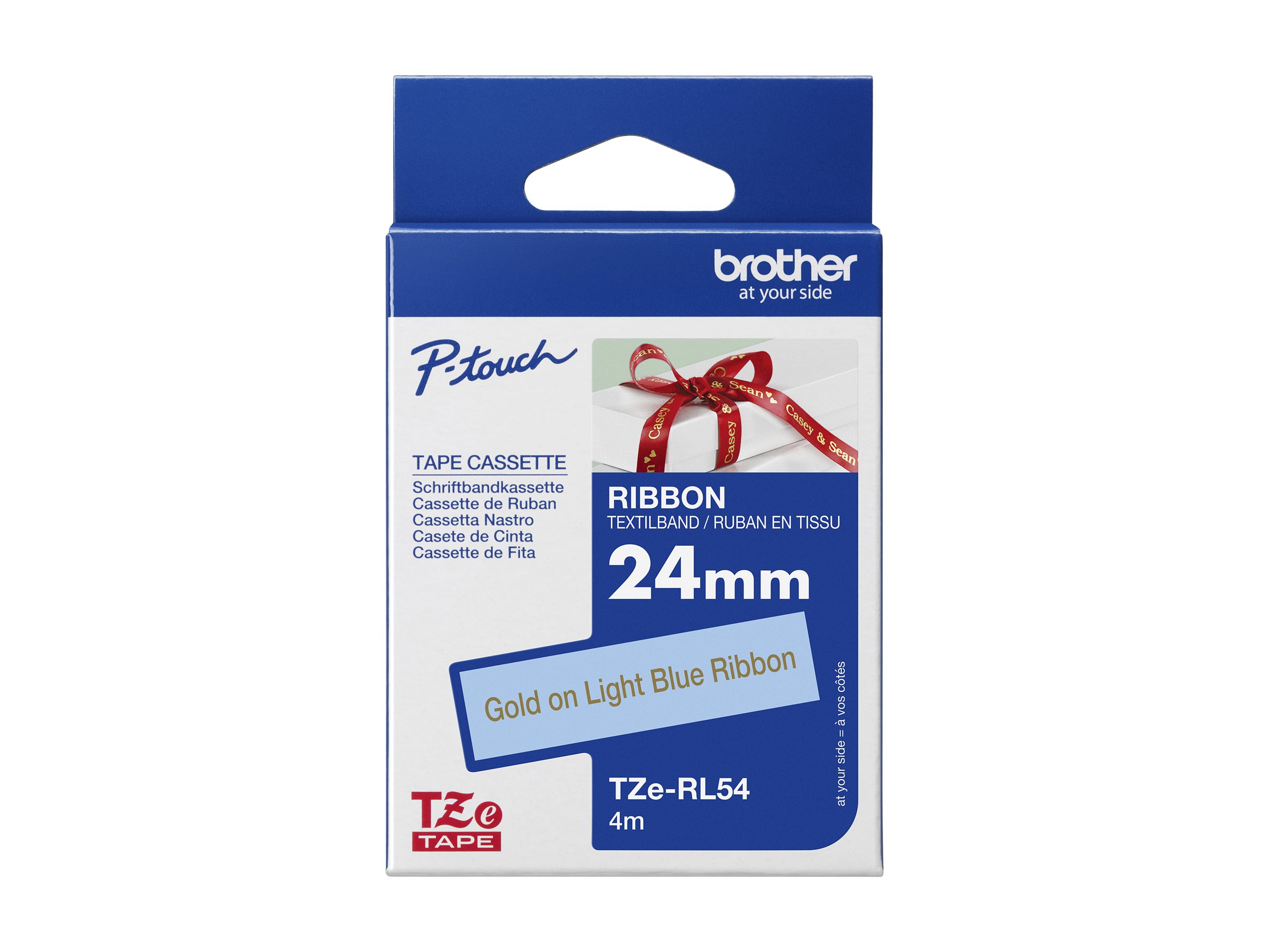 BROTHER P-Touch 24mm light blue/gold