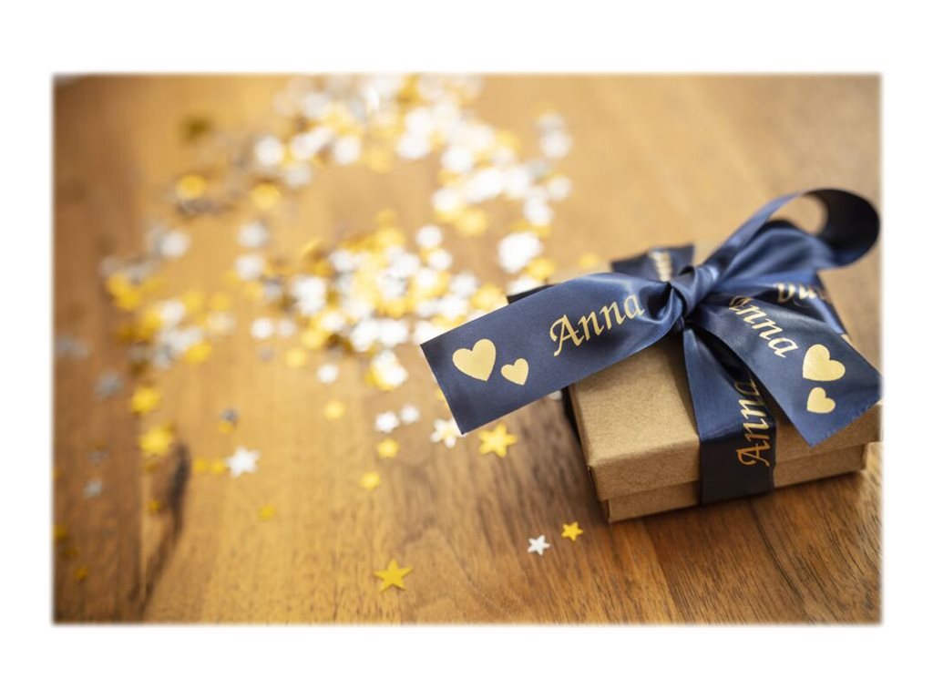 Schriftbandkassette Brother 24mmx4m marineblau/gold Textilb