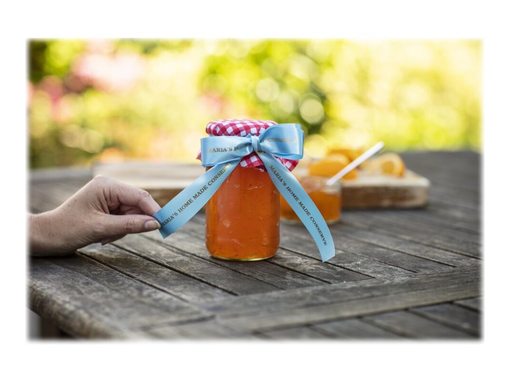 Schriftbandkassette Brother 12mmx4m hellblau/gold n.klebend