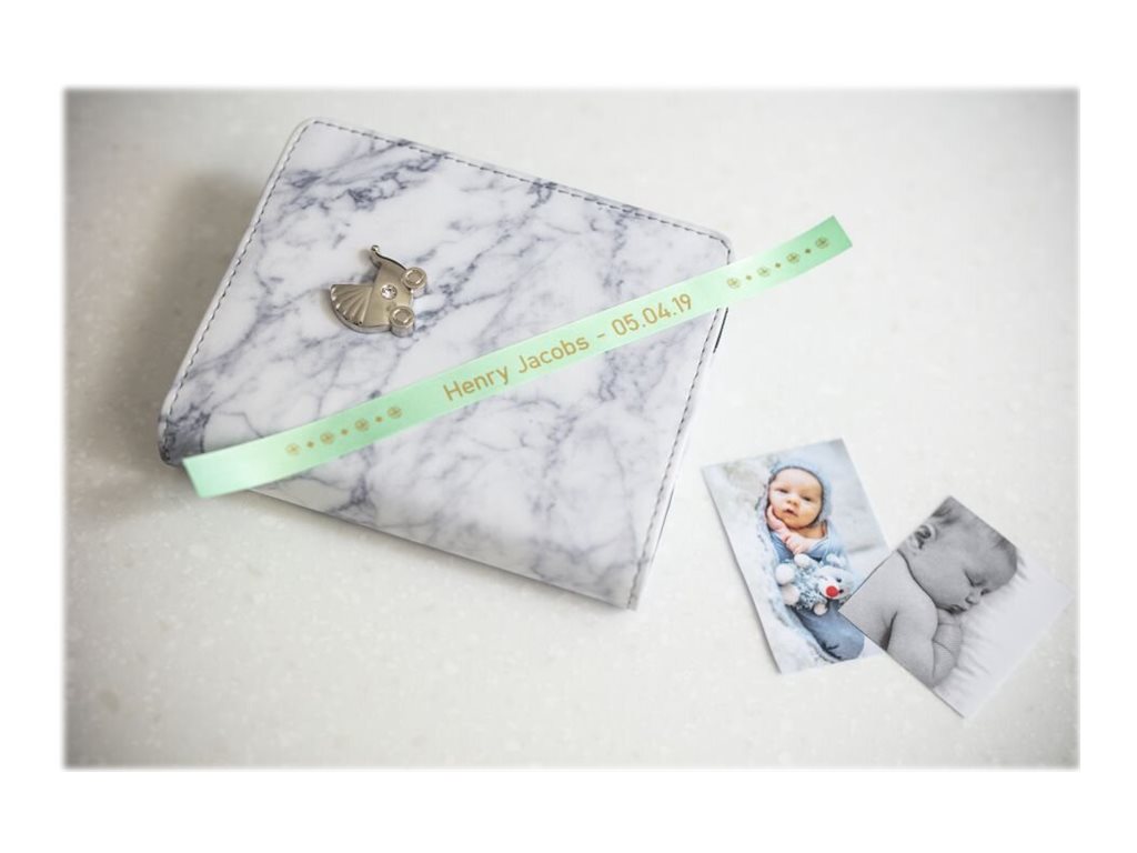 BROTHER P-Touch 12mm mint green/gold