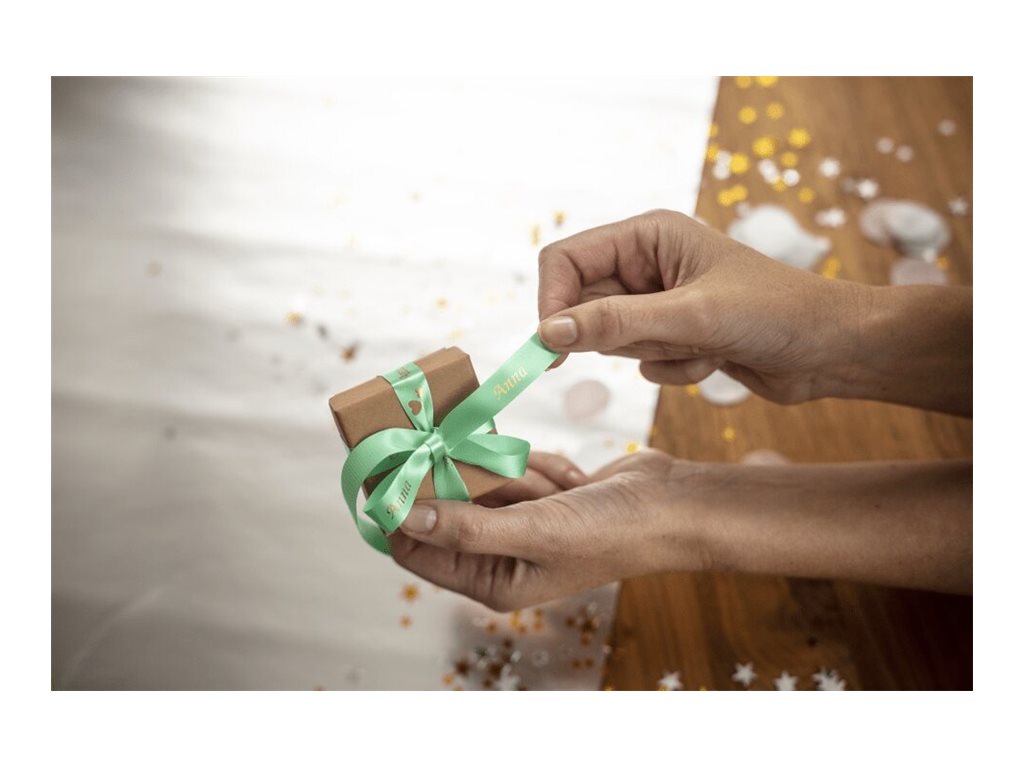 BROTHER P-Touch 12mm mint green/gold