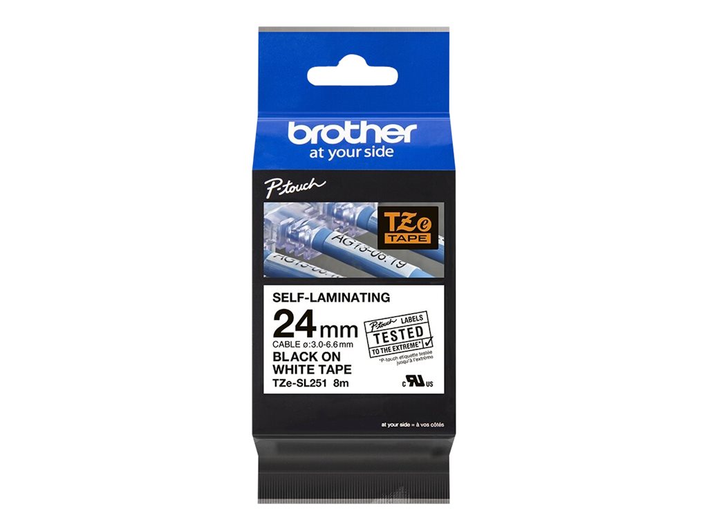 BROTHER TZeSL251 tape Black on White 24