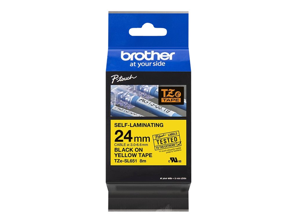 Schriftband Brother 24mm gelb/schwarz 8m TZe-SL651