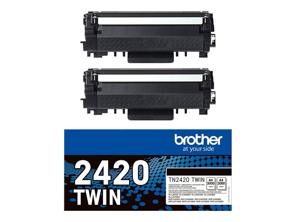Brother Toner TN-2420TWIN Schwarz 2er Pack bis zu je 3.000 Seiten nach ISO 19752