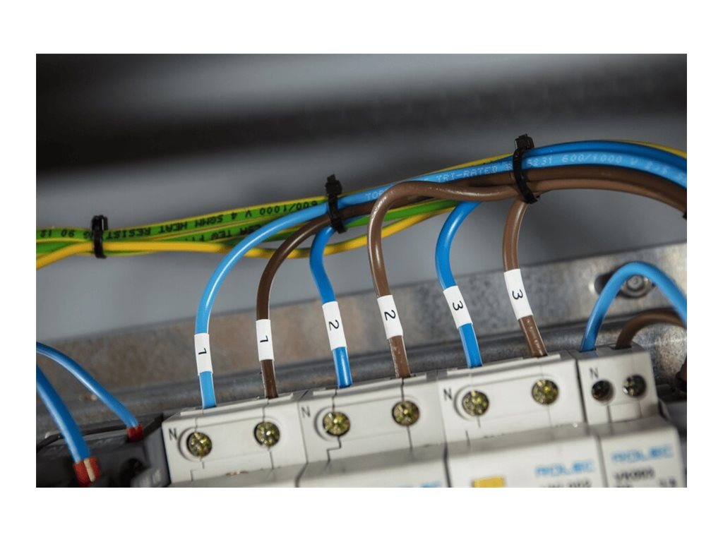 BROTHER Heat Shrink Tube Black on Yellow