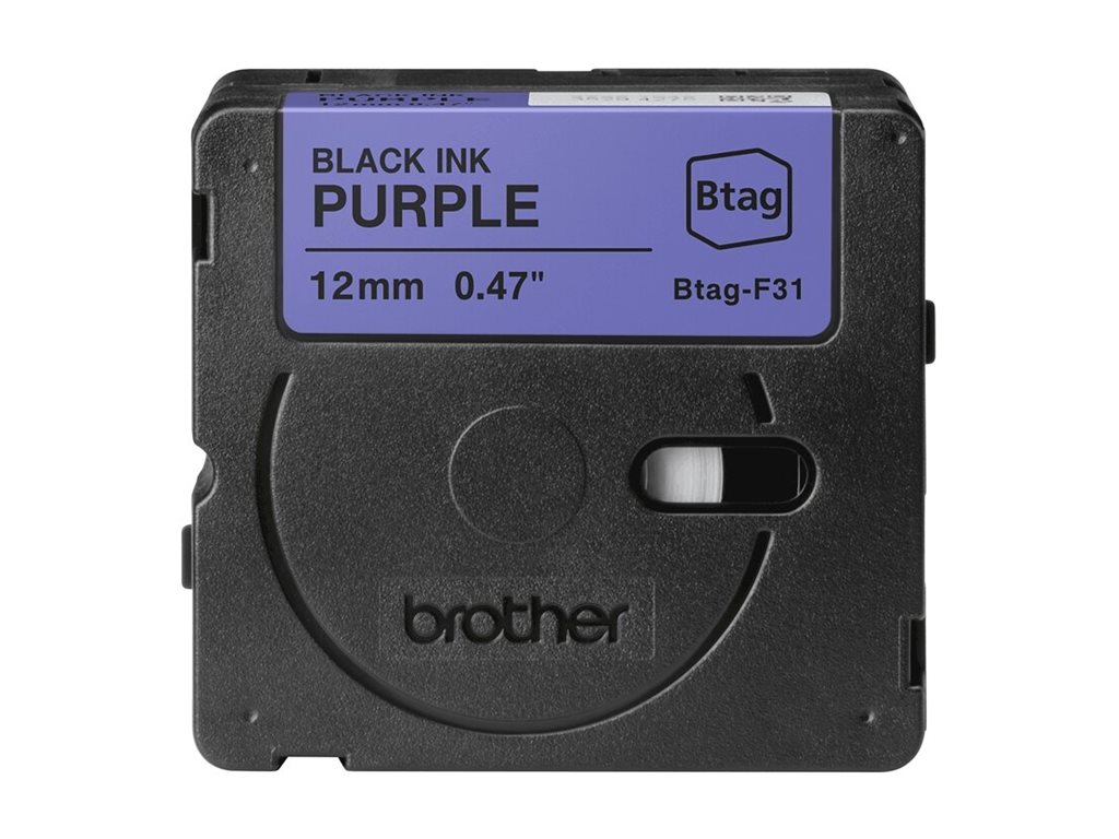 BROTHER 12MM Black on Purple BTAGF31