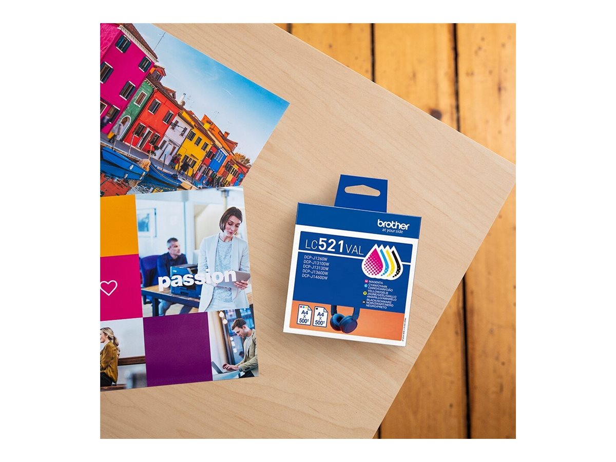 Patrone Brother LC-521VAL Farbtintenset DCPJ1260x/1310x/