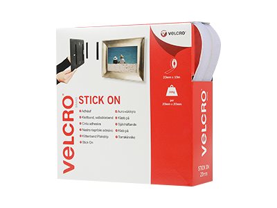 VELCRO® Klettband Selbstklebend, Haken &, Flausch 20mm x 10m Weiß