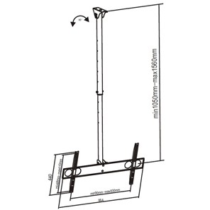 DH Sunne  VESA  800x400  silber 105-162cm       max.50kg
