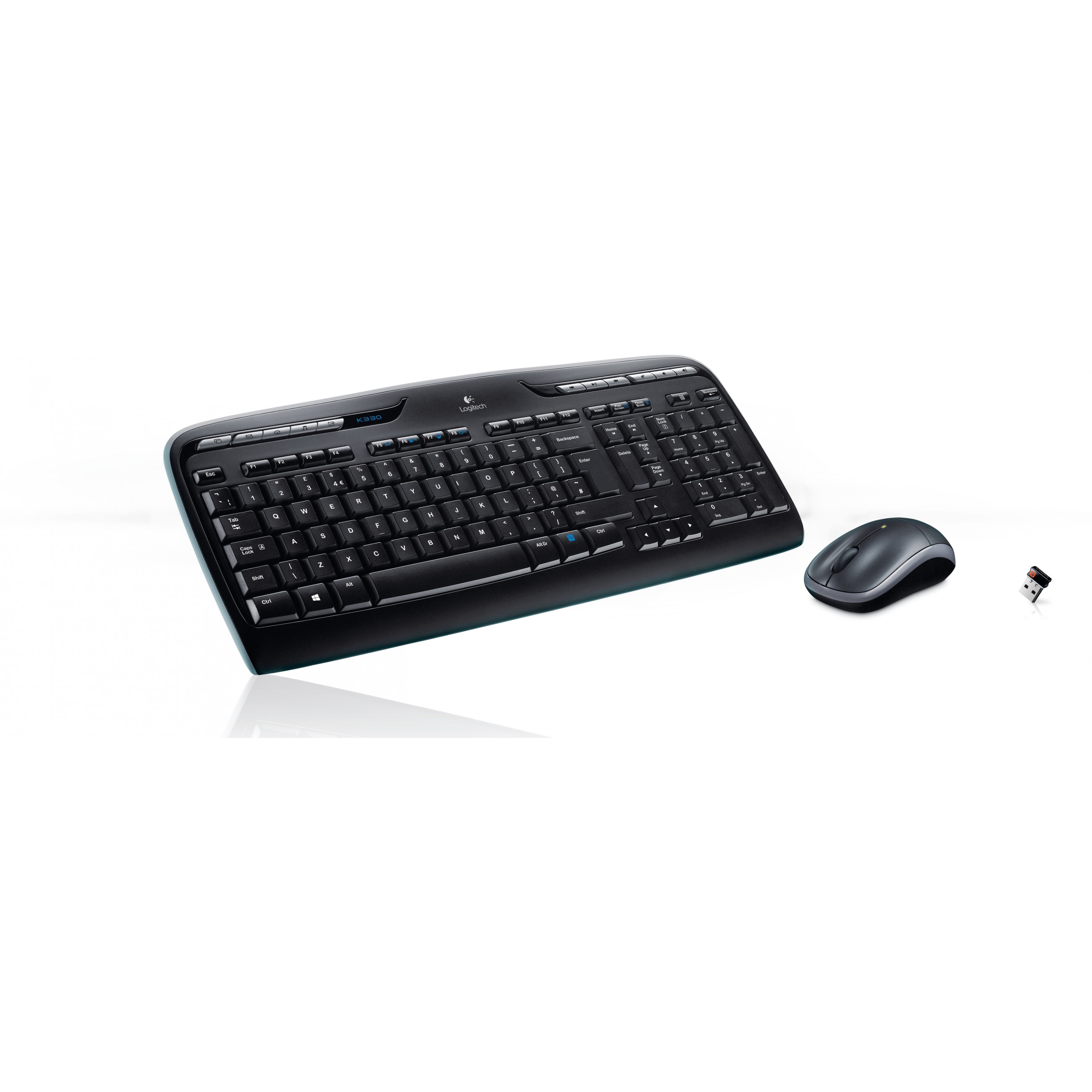 Logitech Wireless Combo MK330 Tastatur Maus enthalten Büro USB QWERTY US International Schwarz