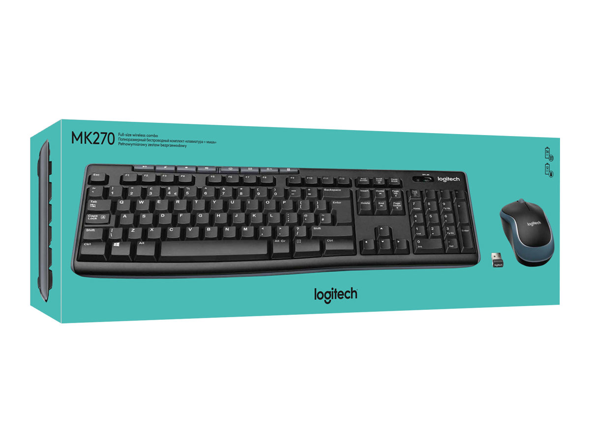 Logitech Wireless Keyboard+Mouse MK270 black retail