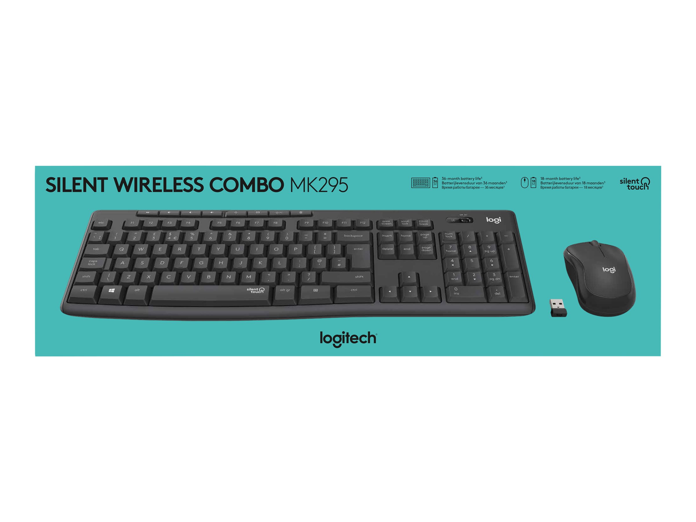 Logitech MK295 Silent wireless Combo black QWERTZ DE