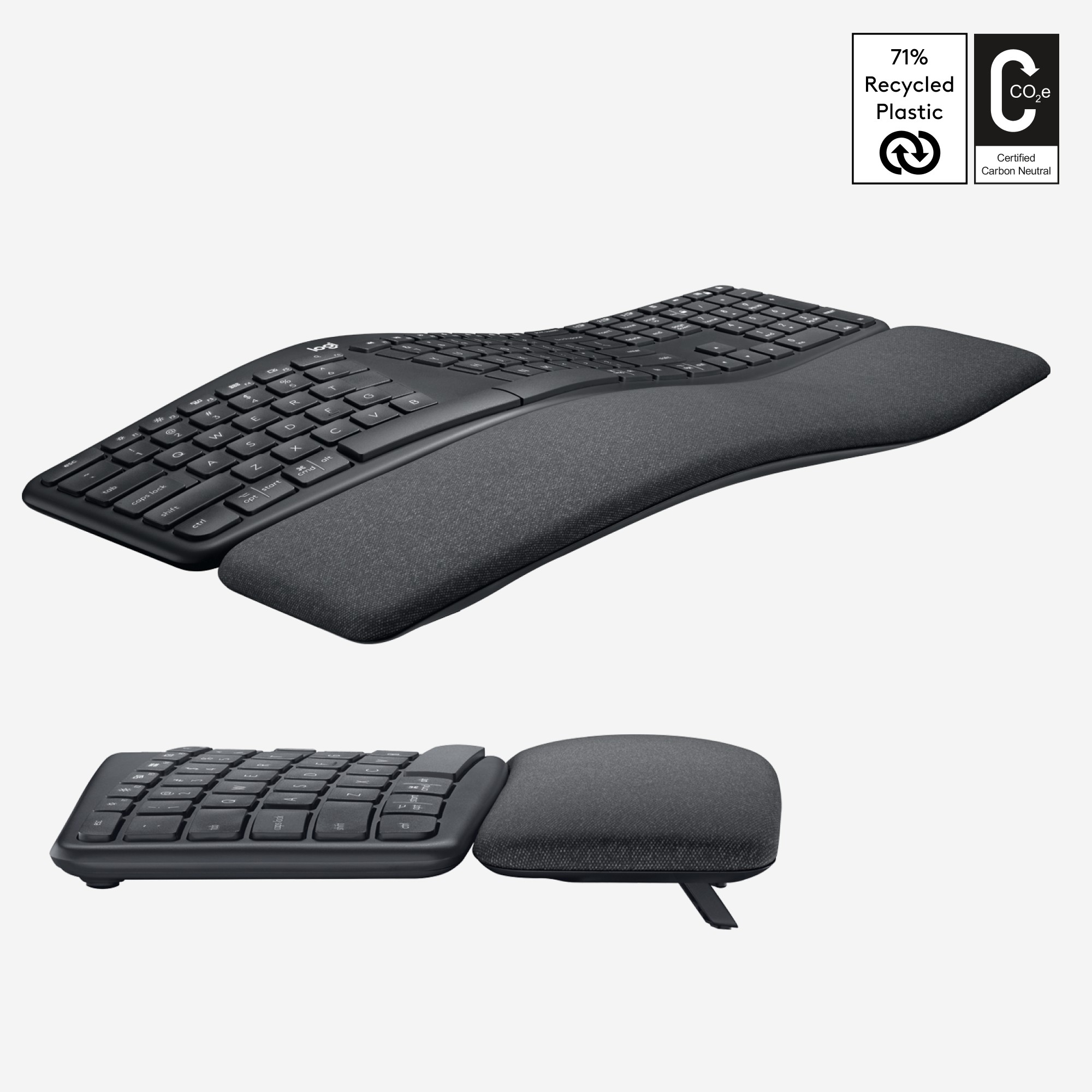 Logitech Ergo K860 Tastatur Büro RF Wireless + Bluetooth US International Graphit