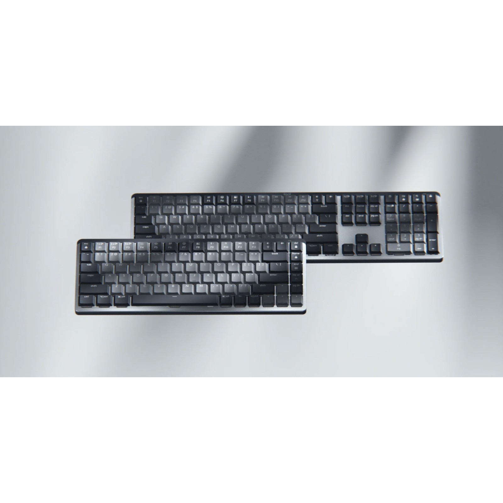 Logitech MX Mini Mechanical Tastatur Büro RF Wireless + Bluetooth QWERTY US International Graphit, Grau