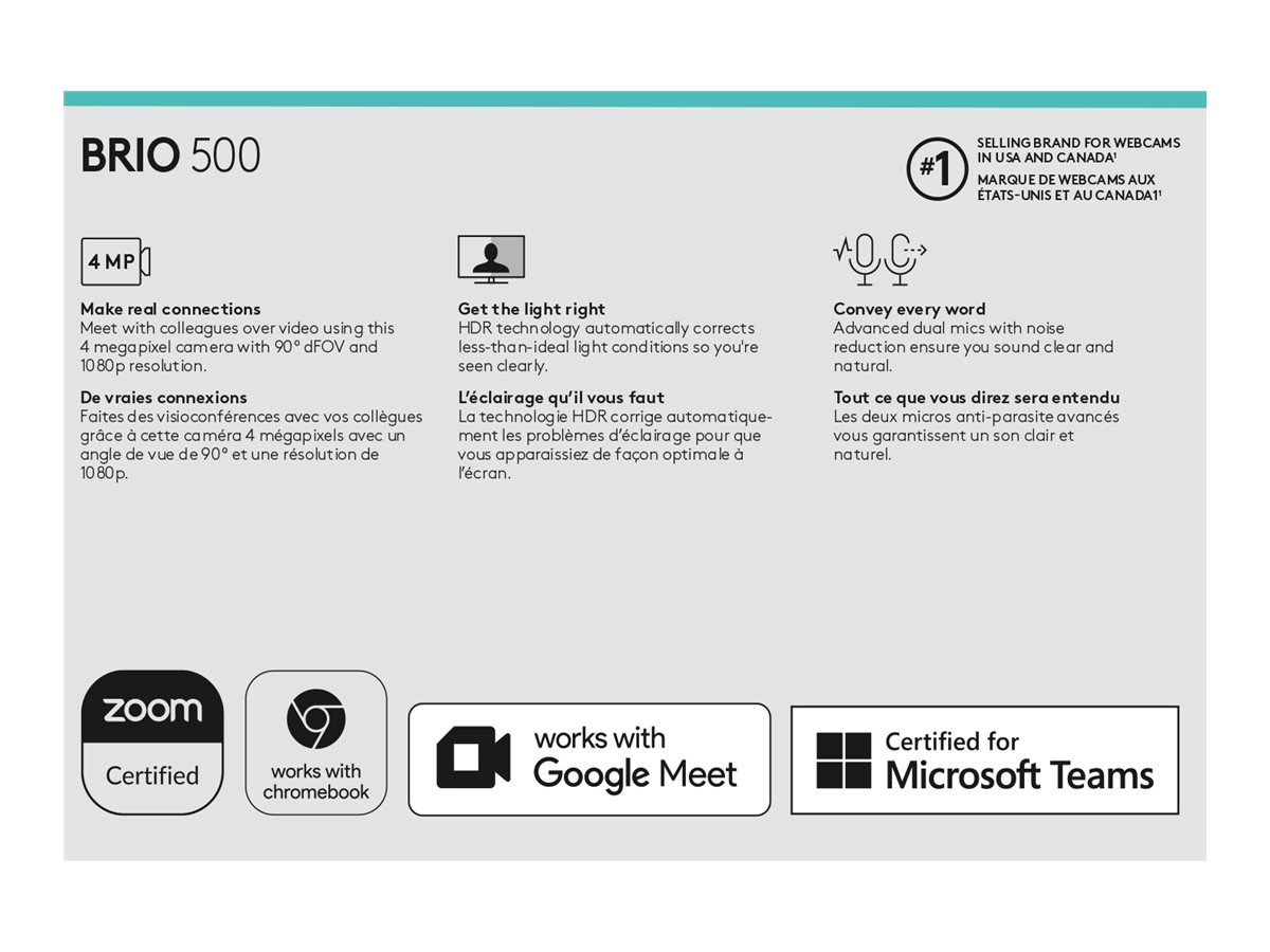 Logitech HD-Webcam BRIO 500 graphite