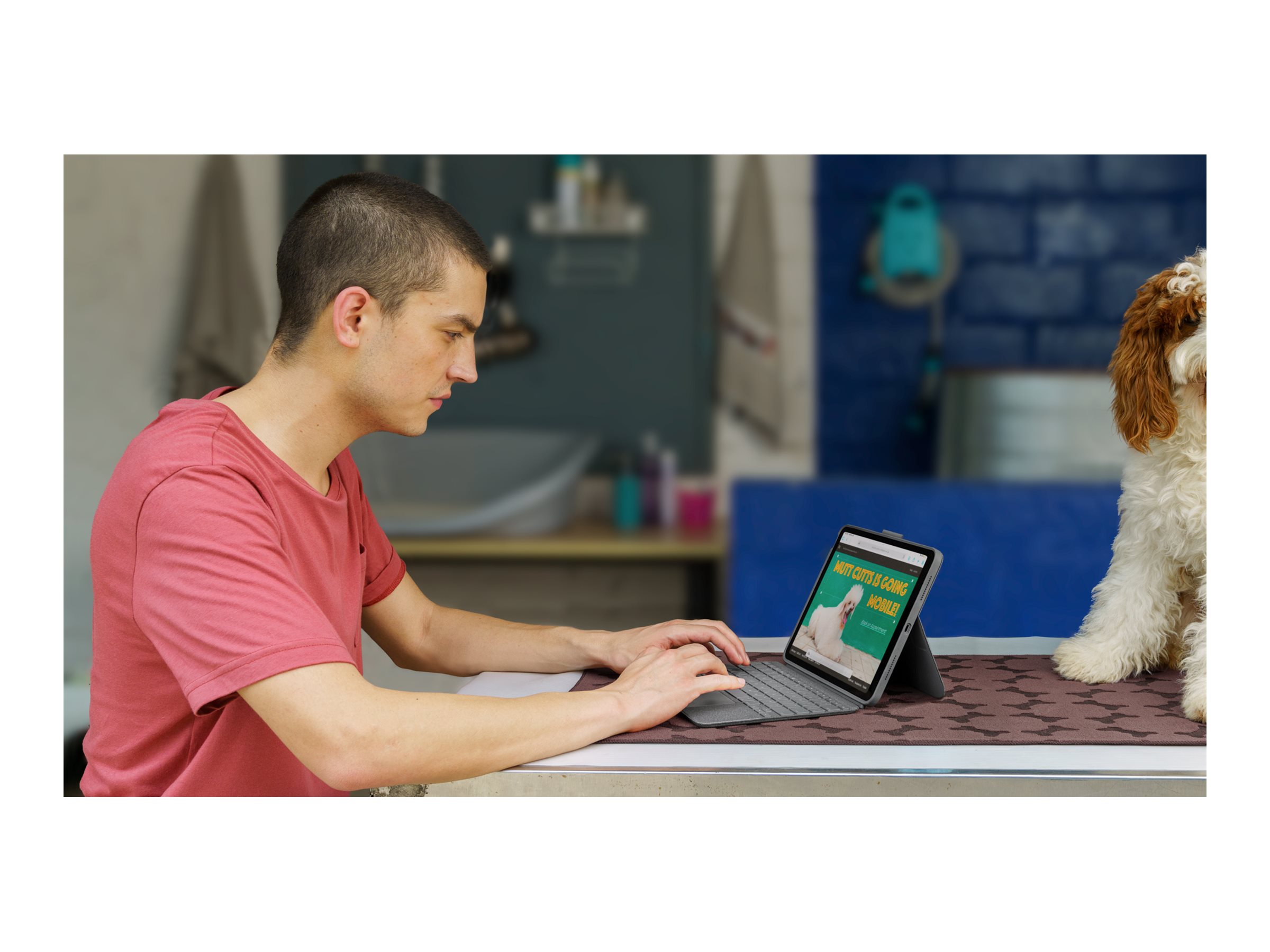 Logitech Combo Touch - Tastatur und Foliohlle - mit Trackpad - QWERTY - Italienisch - Oxford Gray - fr Apple 10.9-inch iPad (10. Generation)