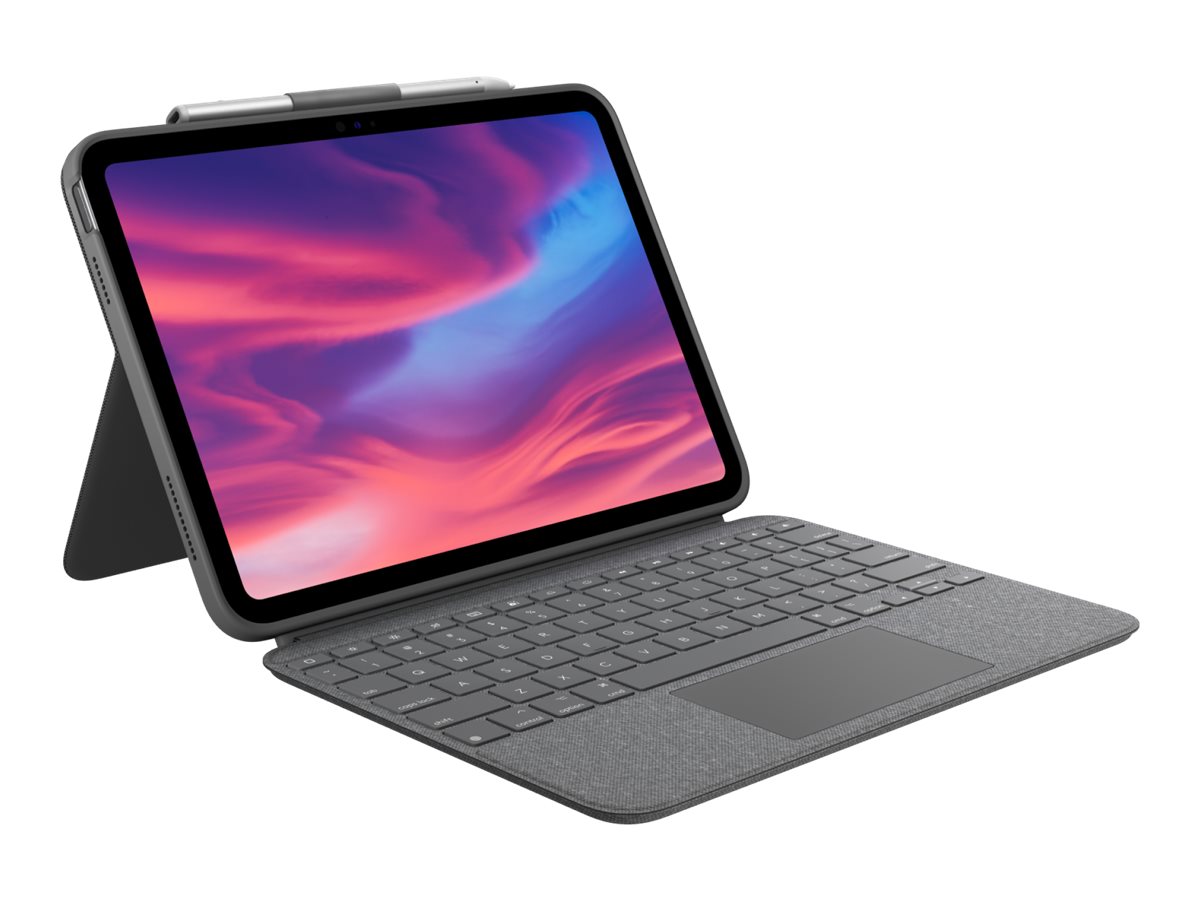 Logitech Combo Touch - Tastatur und Foliohlle - mit Trackpad - QWERTY - Italienisch - Oxford Gray - fr Apple 10.9-inch iPad (10. Generation)