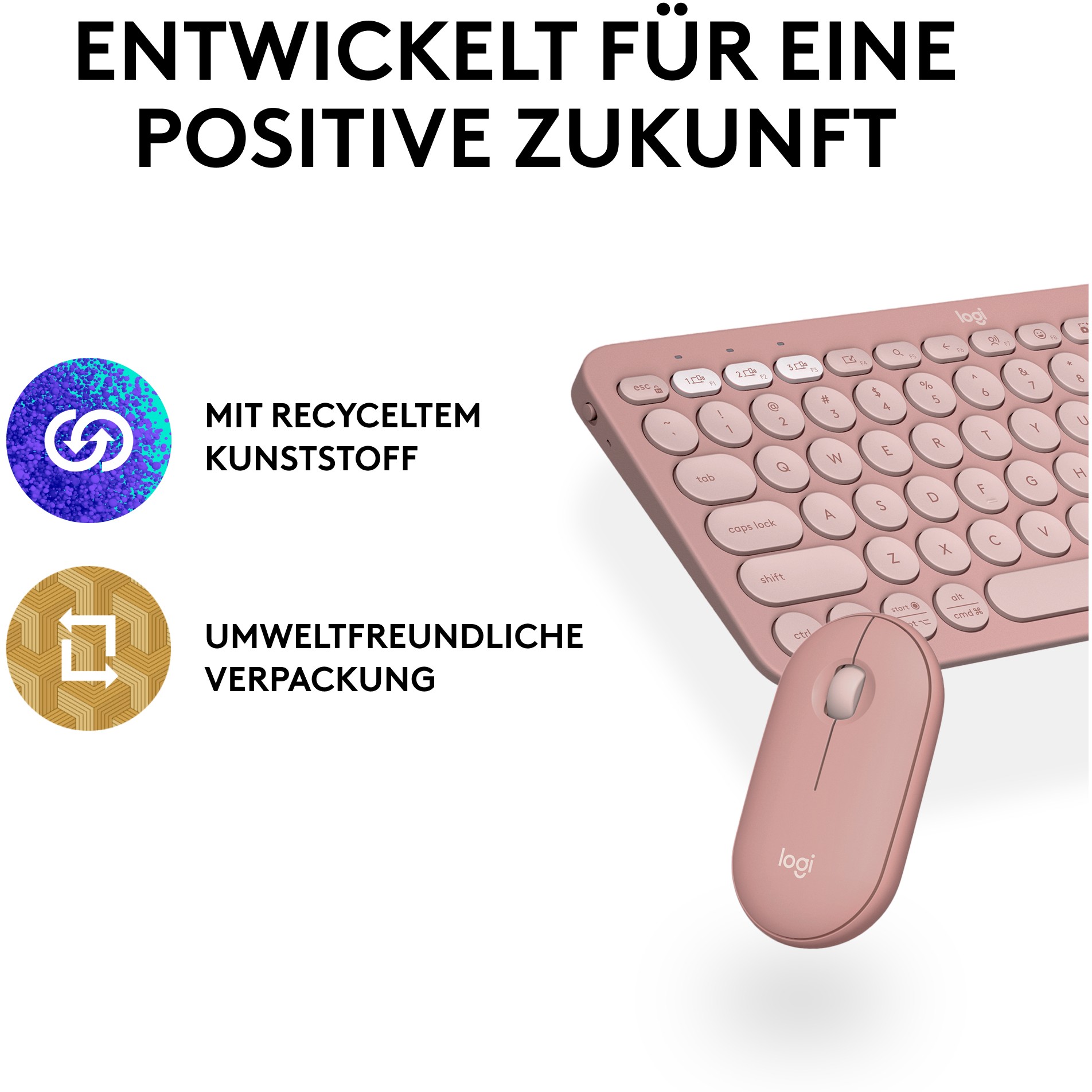 LOGI Pebble Mouse 2 M350s TONAL ROSE BT