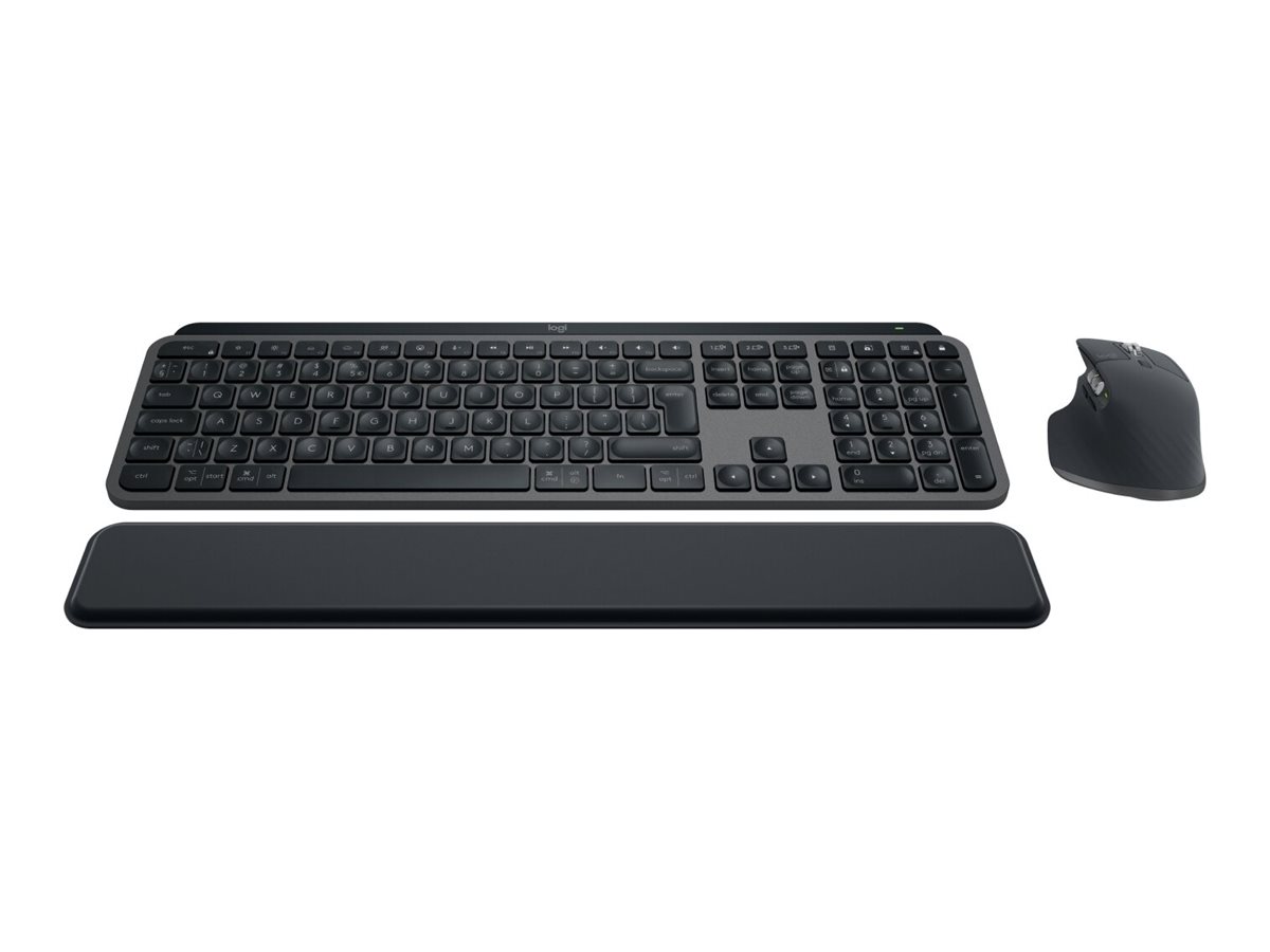 MX Keys S Combo - Tastatur-und-Maus-Set - hinterleuchtet - kabellos - Bluetooth LE - AZERTY - Franz - Tastenschalter: Scissor-Key - Graphite