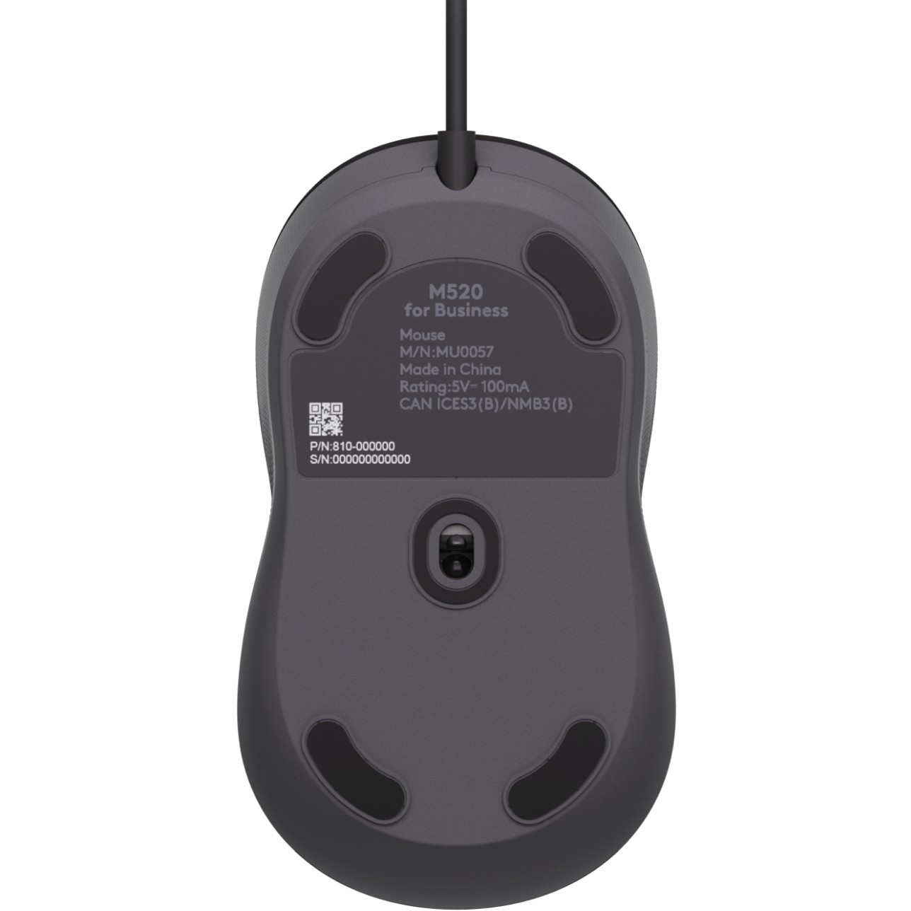 Logitech USB Mouse M520  black f. Business