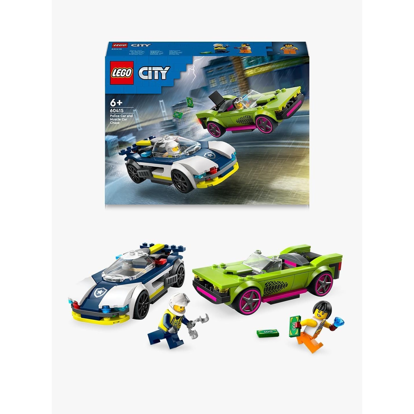 LEGO 60415 City Verfolgungsjagd mit Polizeiauto und Muscle Car