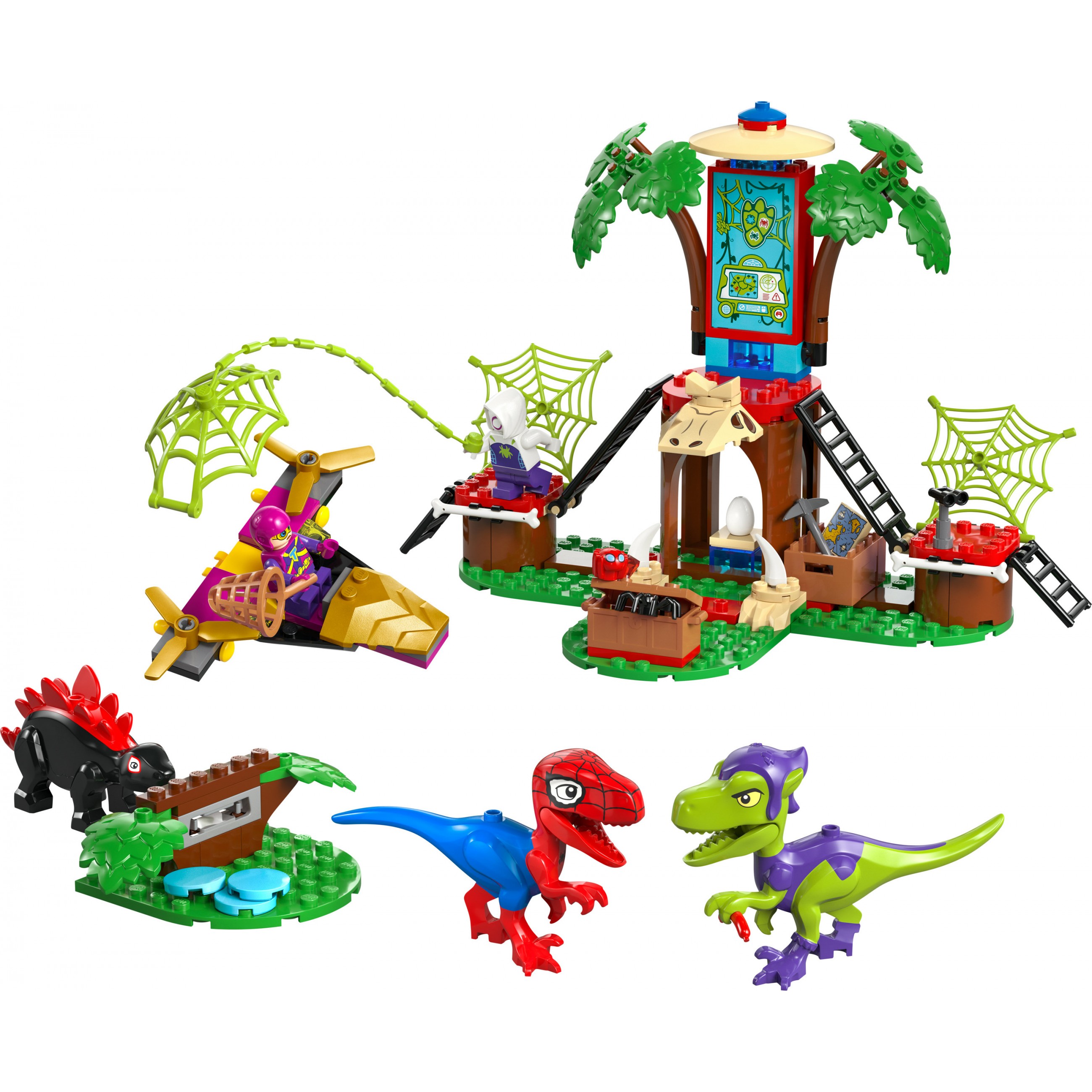 LEGO Spidey and Gobby's Raptor Battle at Tree House HQ