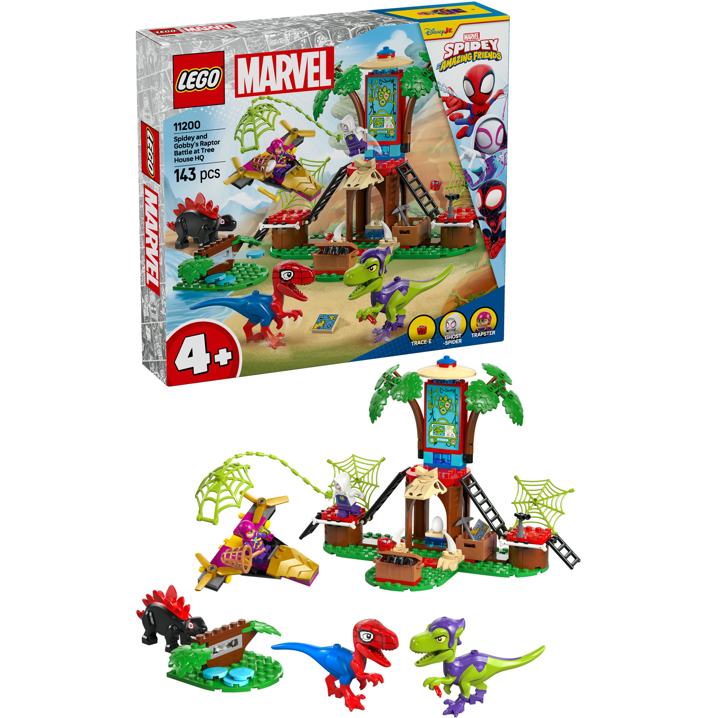 LEGO Spidey and Gobby's Raptor Battle at Tree House HQ