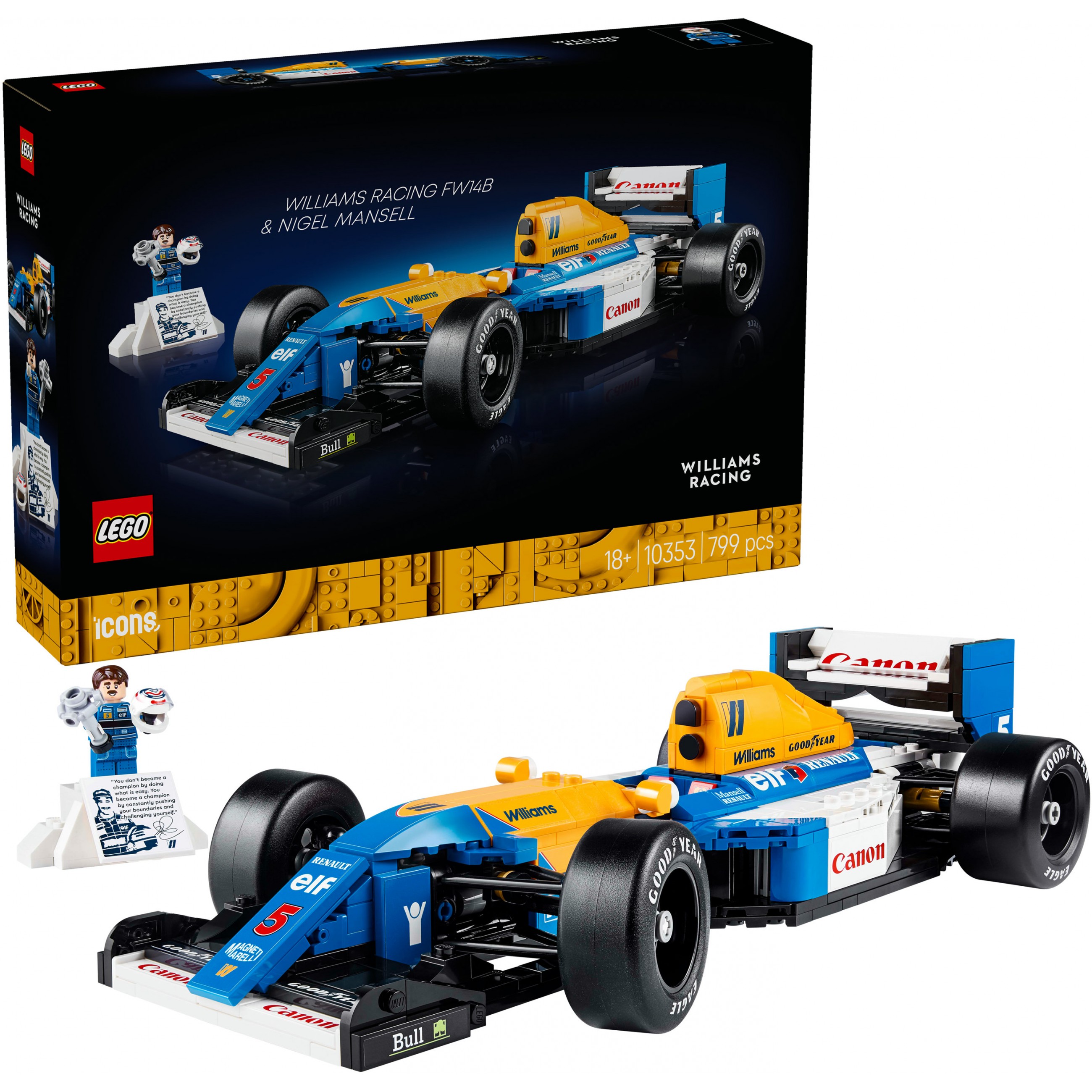 LEGO ICONS Williams Racing FW14B & Nigel Mansell