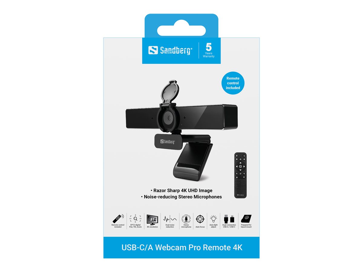 SANDBERG USB-C/A Webcam Pro Remote 4K