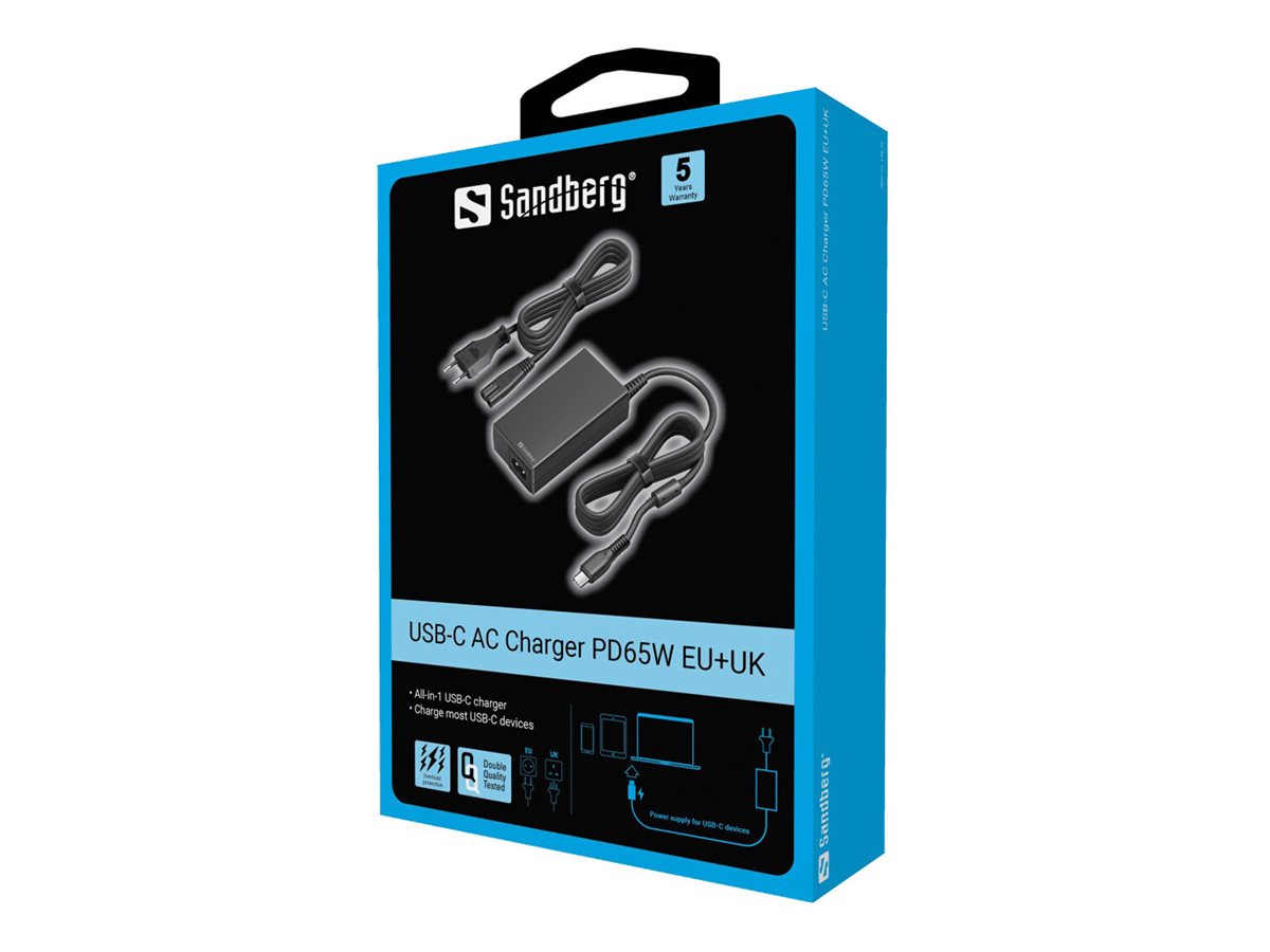 SANDBERG USB-C AC Charger PD65W EU+UK