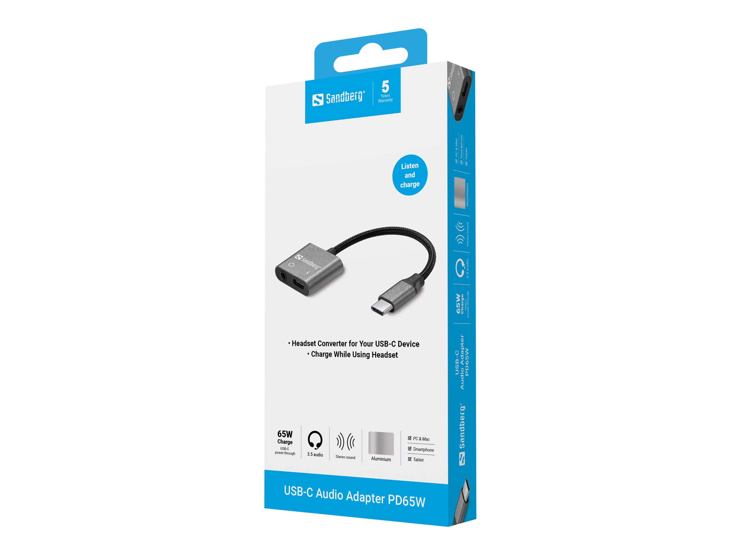 SANDBERG USB-C Audio Adapter PD65W