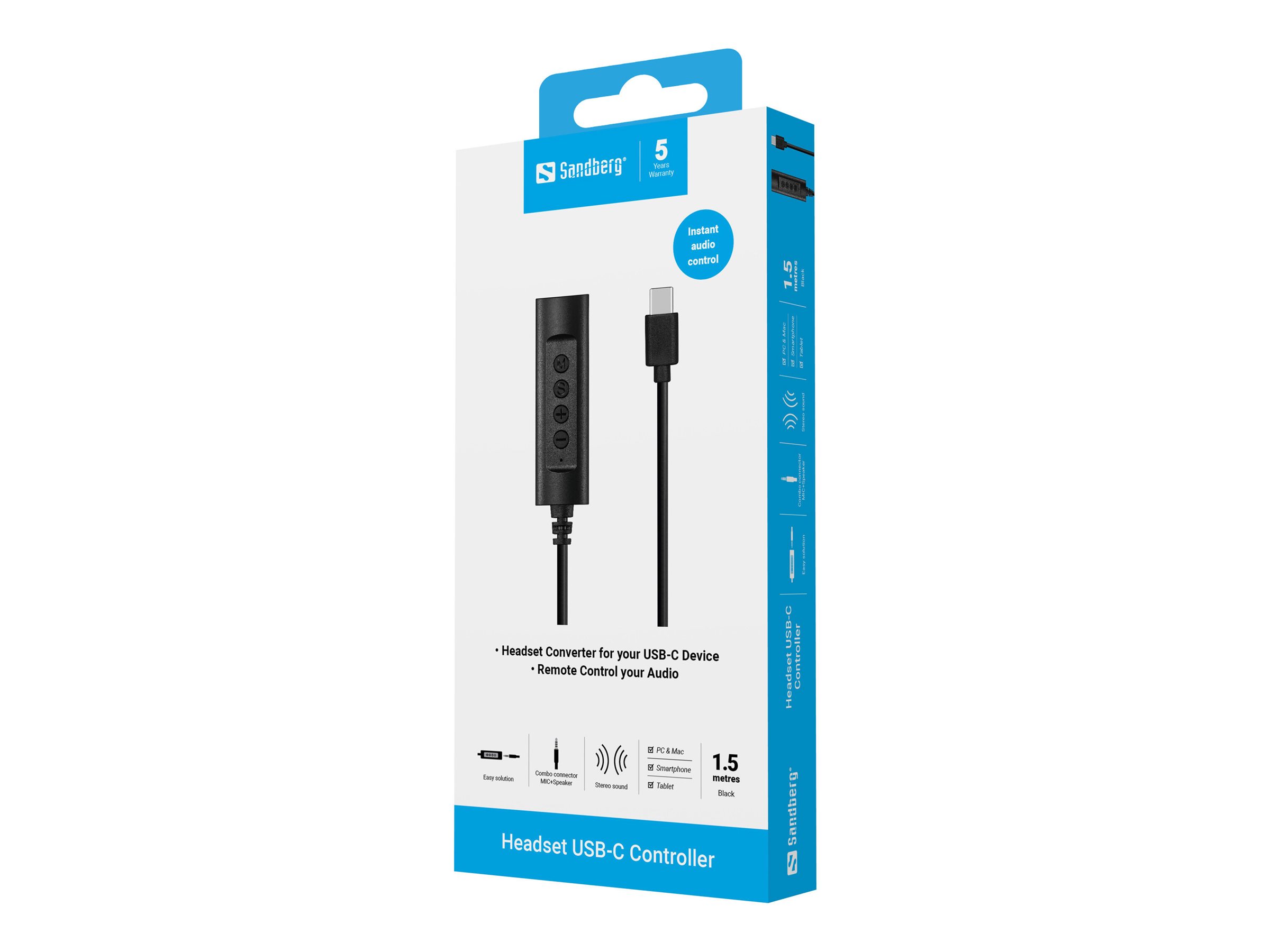 SANDBERG Headset USB-C Controller 1,5m
