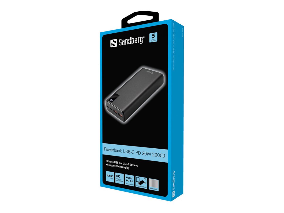 SANDBERG Powerbank USB-C PD 20W 20000