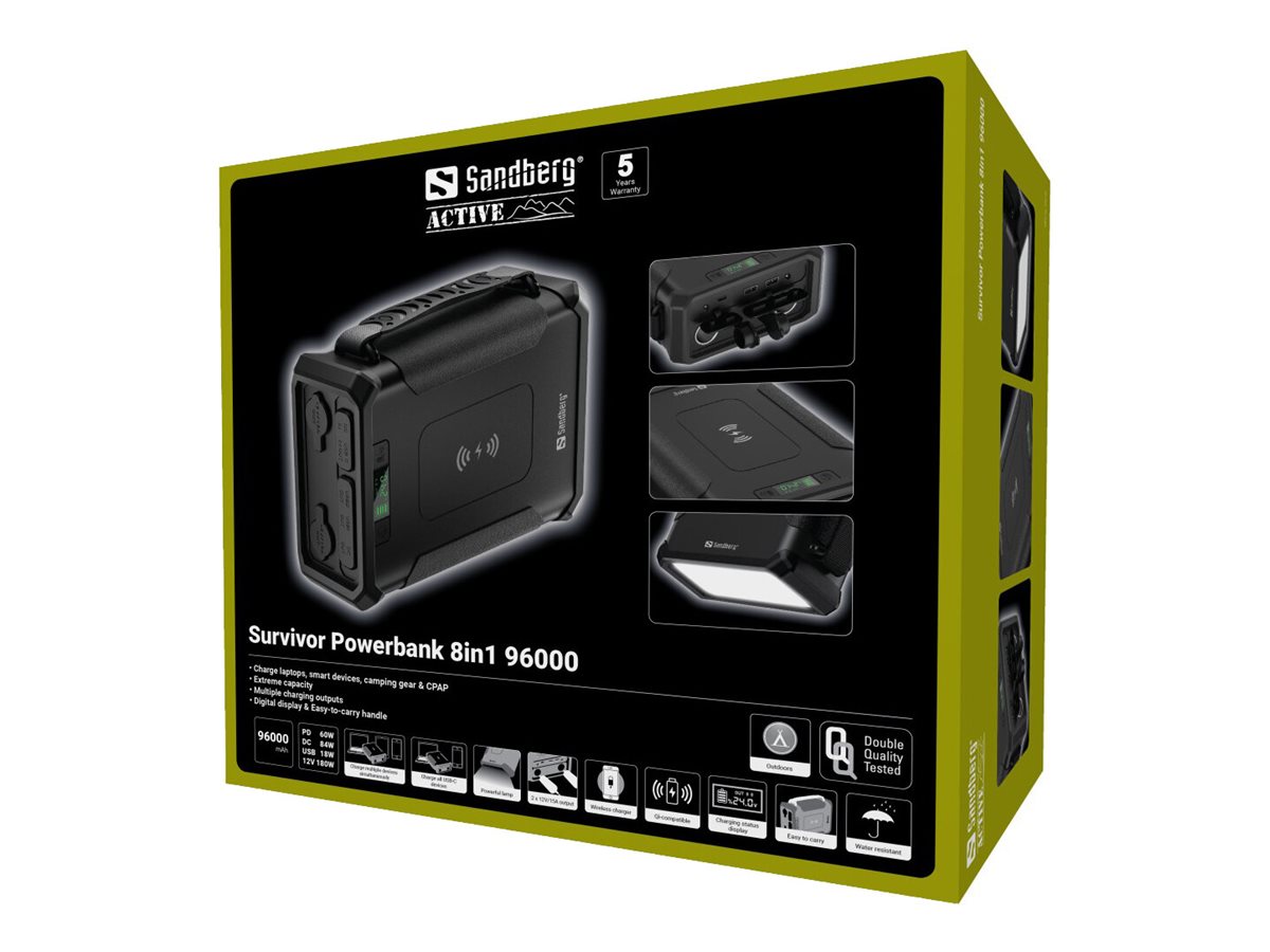 SANDBERG Survivor Powerbank 8in1 96000