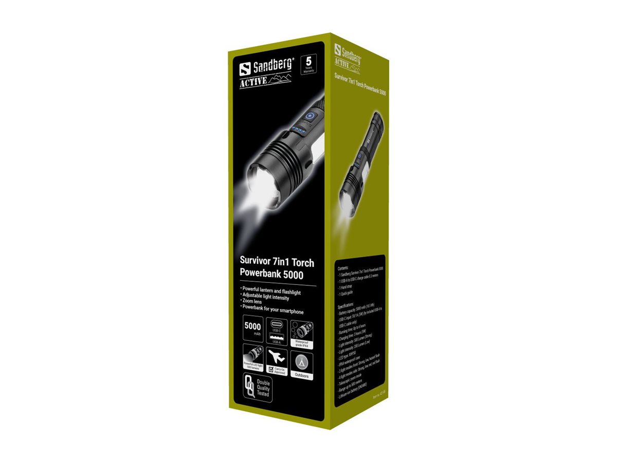 SANDBERG Survivor 7in1 Torch Powerbank