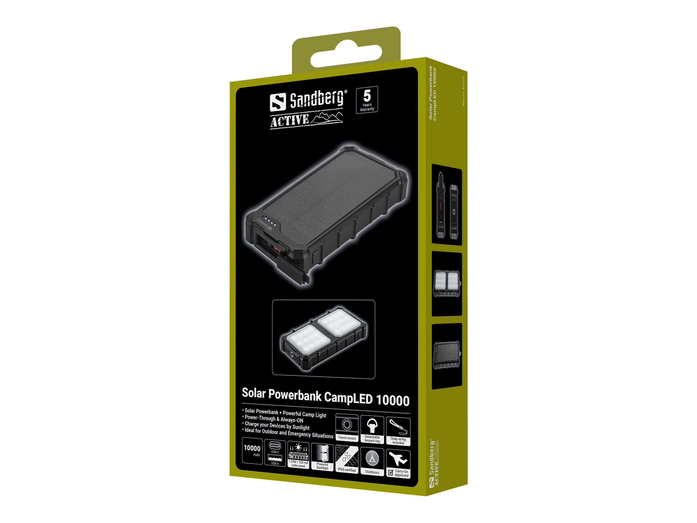 SANDBERG Solar Powerbank CampLED 10000