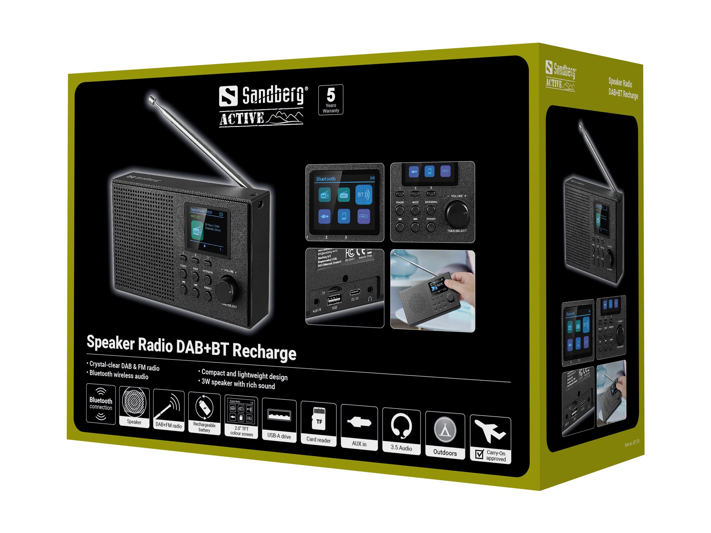SANDBERG Speaker Radio DAB+BT Recharge