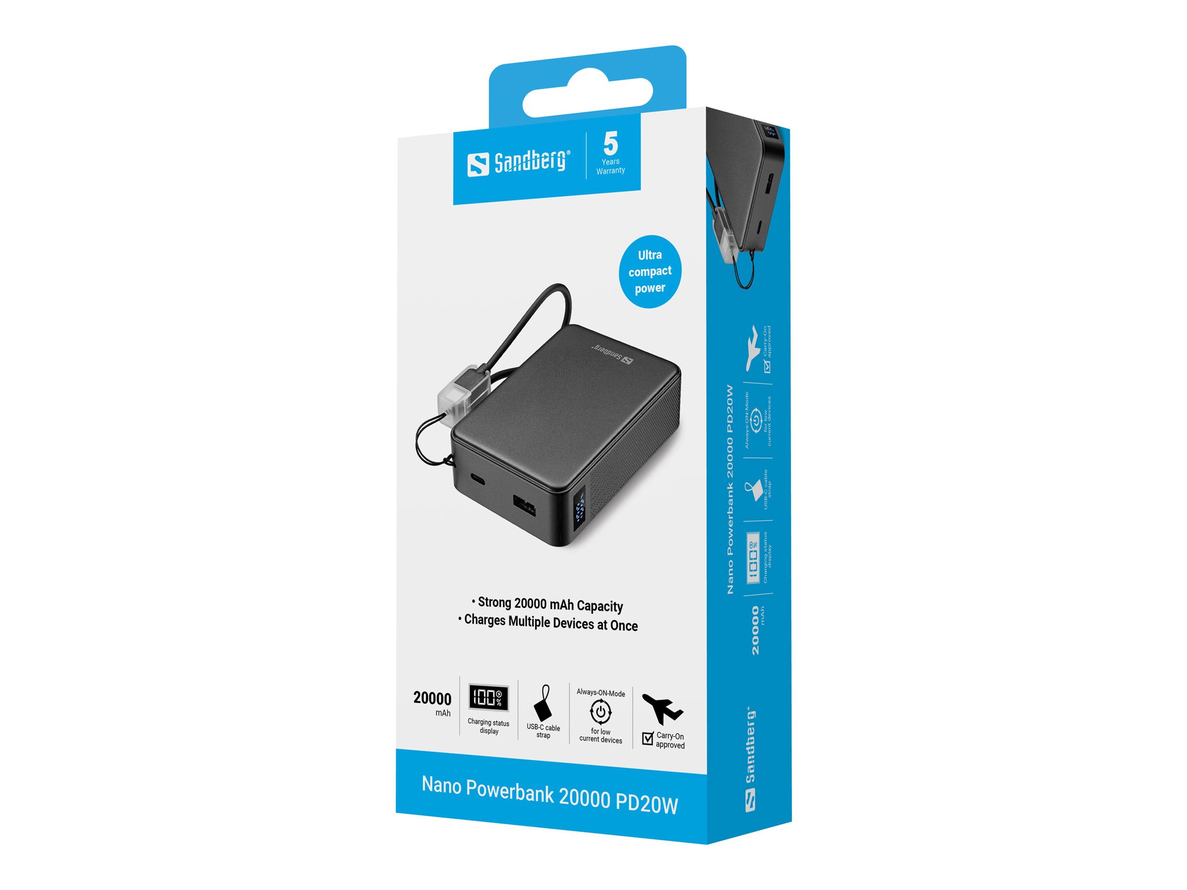 SANDBERG Nano Powerbank 20000 PD20W
