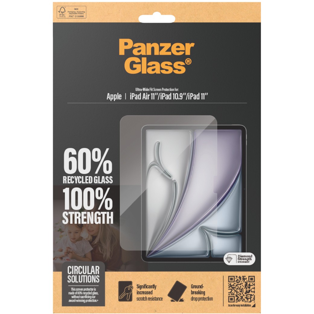PanzerGlass ® Screen Protector iPad Air 11'' (2024-2026) | iPad 11'' (2025) | iPad 10.9'' (2022) | Ultra-Wide Fit