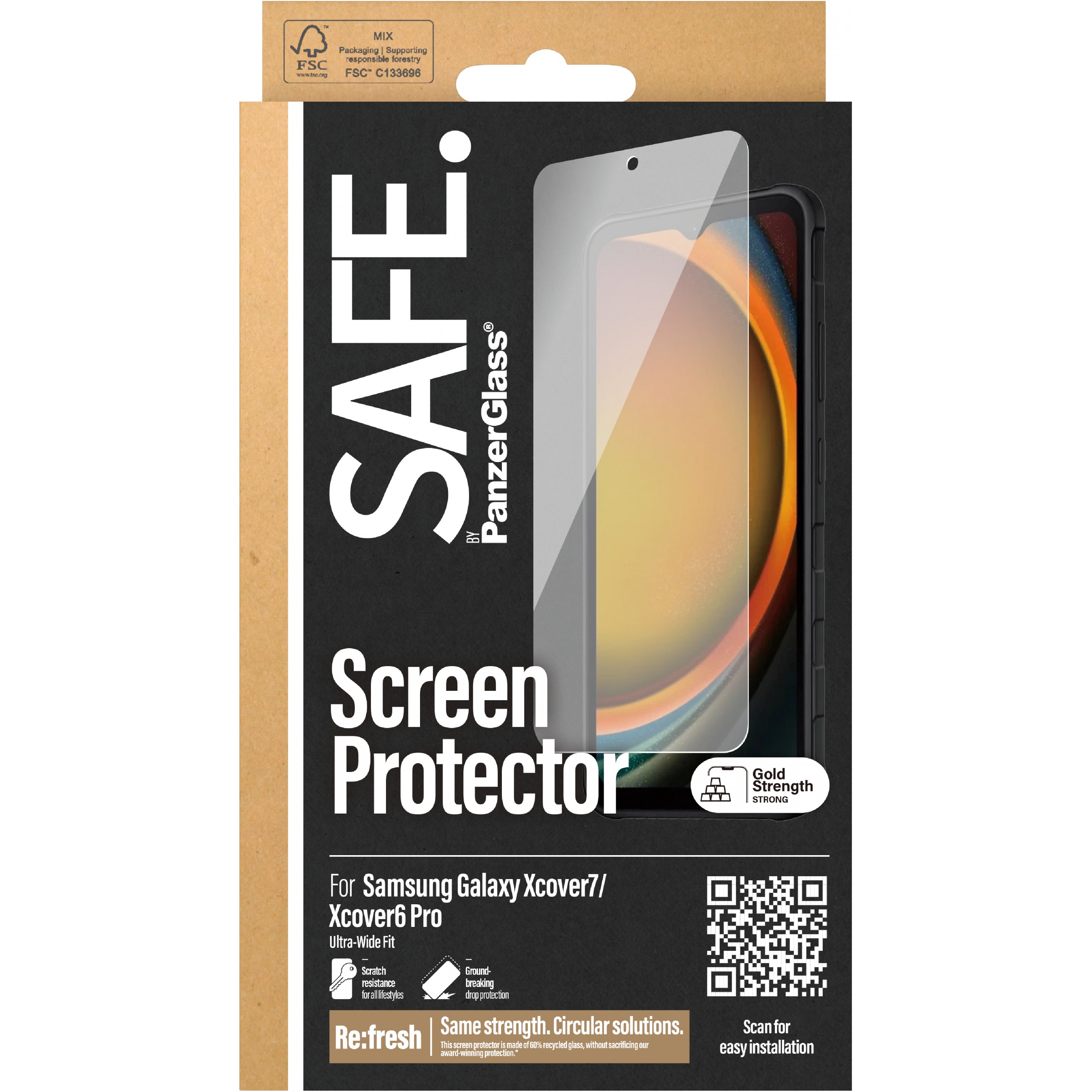 PanzerGlass SAFE. by ® Samsung Galaxy Xcover7 | XCover6 pro | Ultra-Wide Fit | Bulk