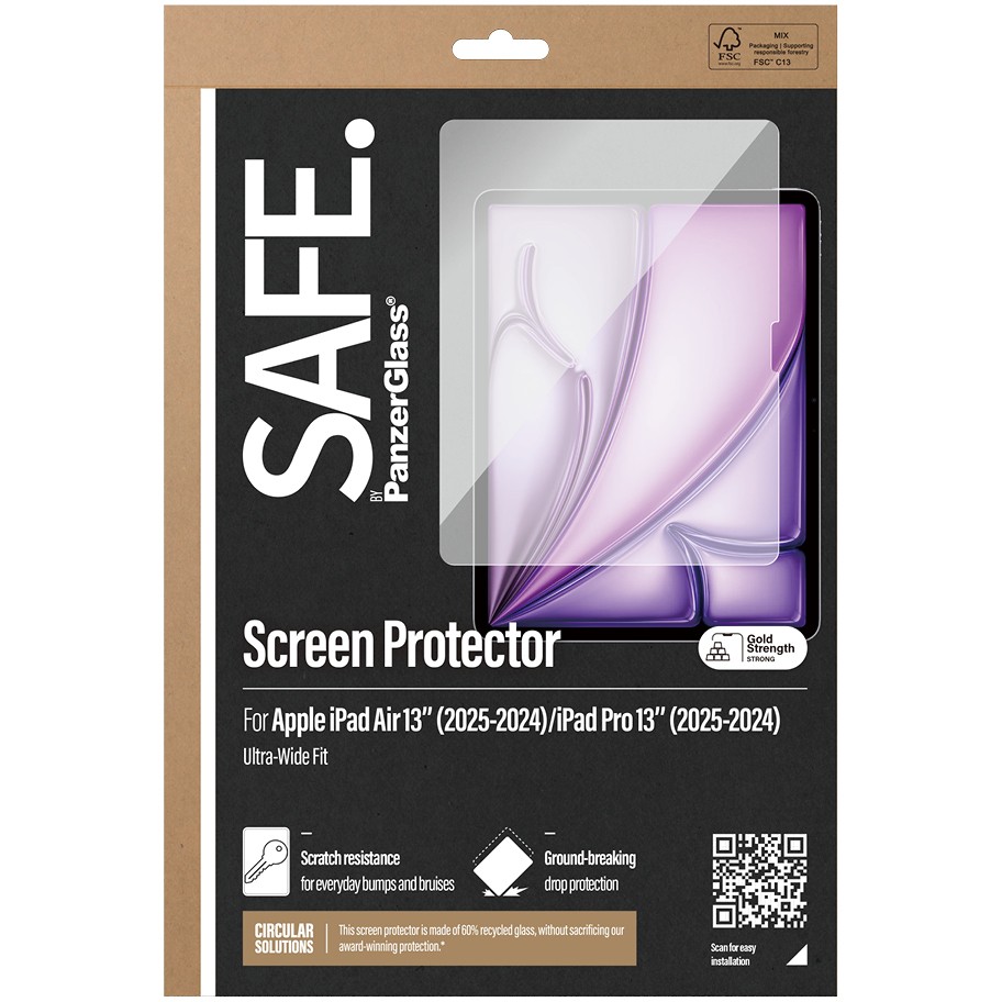 PanzerGlass SAFE. by ® Screen Protector iPad Air 13'' (2024-2026) |iPad Pro 13'' (2024-2025) | Ultra-Wide Fit