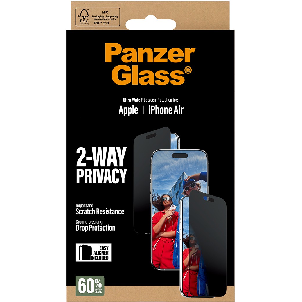 PanzerGlass ® 2-Way Privacy Screen Protector iPhone Air | Ultra-Wide Fit w. EasyAligner