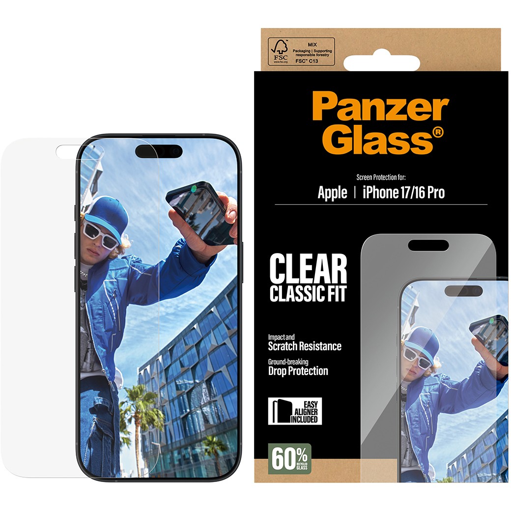 PanzerGlass ® Screen Protector iPhone 17 | iPhone 16 Pro | Classic Fit w. EasyAligner