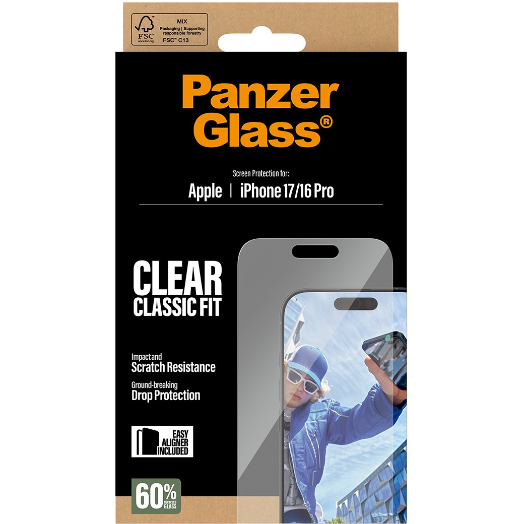 PanzerGlass ® Screen Protector iPhone 17 | iPhone 16 Pro | Classic Fit w. EasyAligner